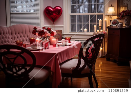 Romantic Valentine Day Living Room Decor 110891239