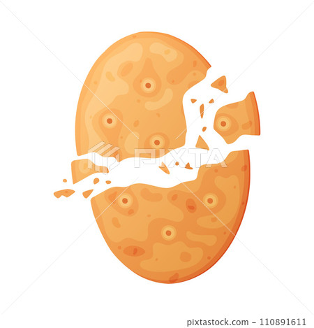 Crunchy Cracker Cookie as Dry Baked Flour Biscuit with Crumbs Vector Illustration 110891611