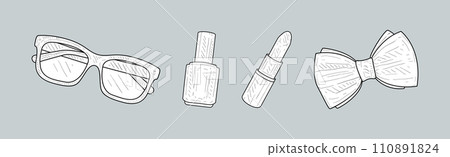 Personal Belonging and Stuff Hand Drawn Sketch Vector Set Personal Belonging and Stuff Hand Drawn Sketch Vector Set 110891824