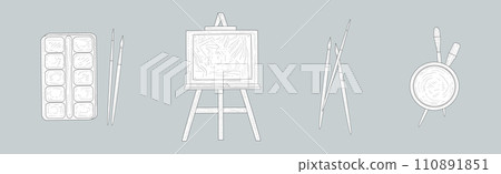 Painting Artist Tool and Element Hand Drawn Vector Set Painting Artist Tool and Element Hand Drawn Vector Set 110891851