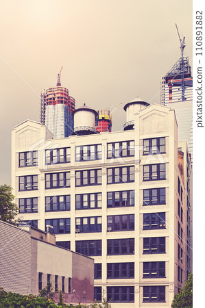 Retro toned urban view of New York City, USA. Retro toned urban view of New York City, USA. 110891882