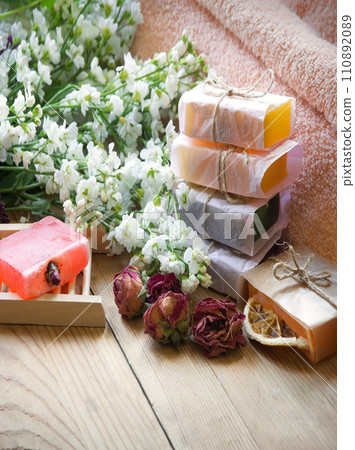 Homemade soap on the table 110892089