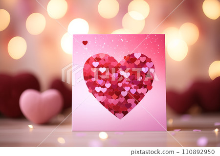Romantic Valentine Day Card on Table Romantic Valentine Day Card on Table 110892950