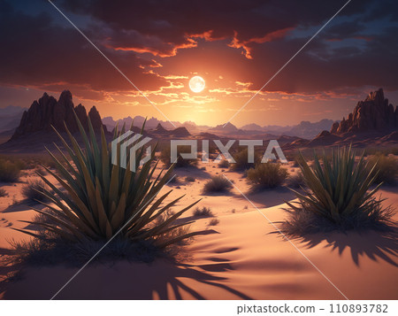 Majestic desert landscape at dusk 110893782