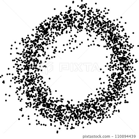 Spray-drawn circles, round frames, splashes, and ink frame materials 110894439