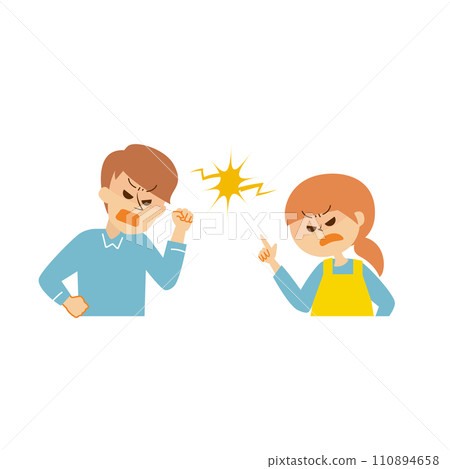 Couple fighting couple illustration material 110894658