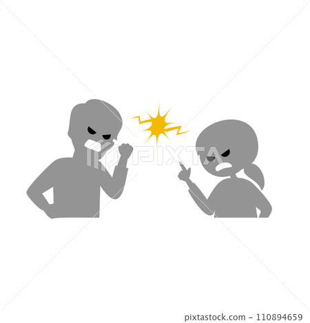 情侶打架情侶插畫素材 情侶打架情侶插畫素材 110894659