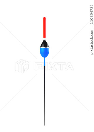 ong blue drop-shaped float with a red fishing antenna with fishing rod, fishing accessories ong blue drop-shaped float with a red fishing antenna with fishing rod, fishing accessories 110894723