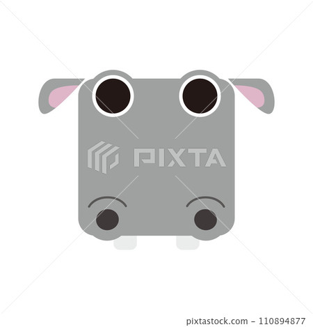 Square animal: hippopotamus 110894877