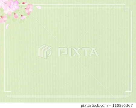 Easy green and cherry blossom frame material 110895367