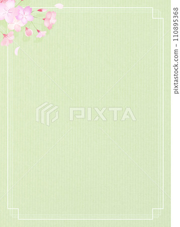 簡單的綠色和櫻花框架材料 簡單的綠色和櫻花框架材料 110895368