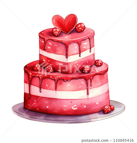 Cake with a Heart. AI Generated Image 110895416