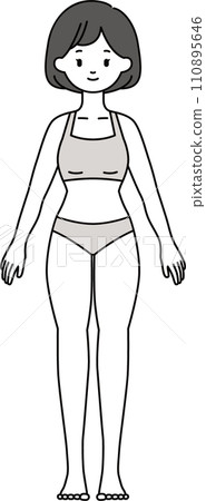 Illustration of a woman's whole body for medical and beauty purposes 110895646