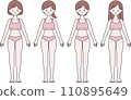Illustration of a woman's whole body for medical and beauty purposes 110895649