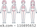 Illustration of a woman's whole body for medical and beauty purposes 110895652