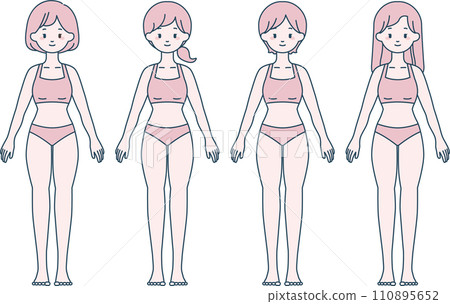 用於醫療和美容目的的女性全身插圖 110895652