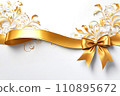golden ribbon background 110895672