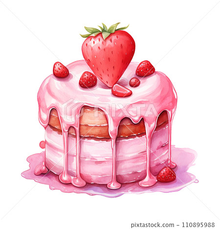 Piece of Cake with a Heart. AI Generated Image Piece of Cake with a Heart. AI Generated Image 110895988
