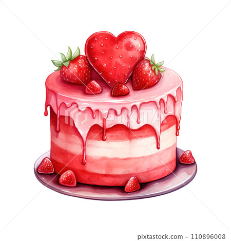 Piece of Cake with a Heart. AI Generated Image 110896008