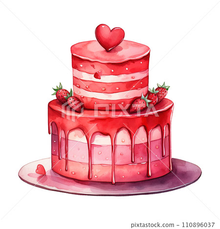 Cake with a Heart. AI Generated Image 110896037