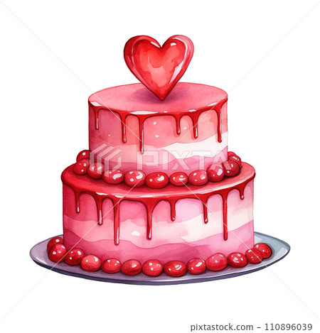 Cake with a Heart. AI Generated Image 110896039