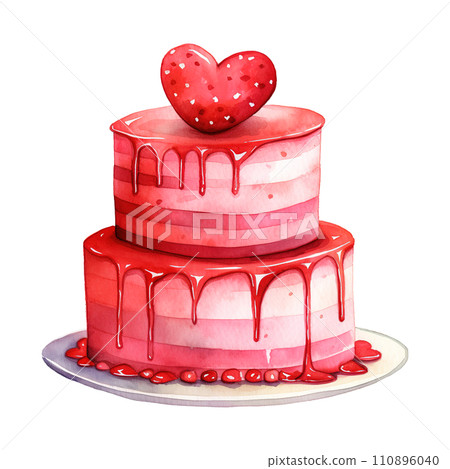 Cake with a Heart. AI Generated Image 110896040