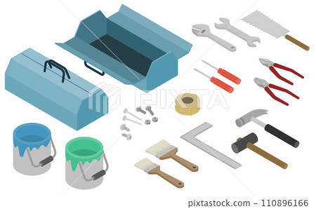 Isometric illustration: tool set 110896166