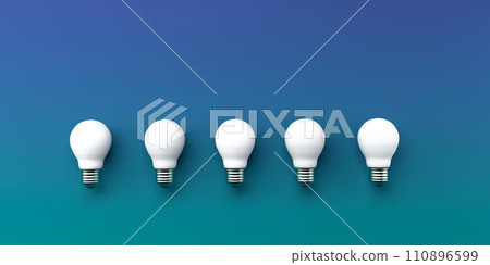 Idea light bulbs - flat lay - 3D 110896599