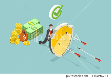3D Isometric Flat Vector Illustration of Financial Security 110896751