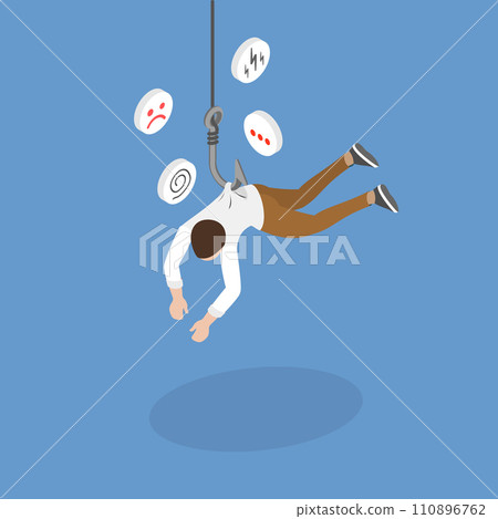 3D Isometric Flat Vector Illustration of Negative Effects of Consumerism 110896762