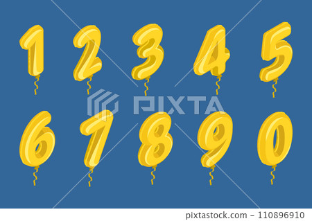 3D Isometric Flat Vector Illustration of Birthday Ballon 110896910