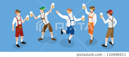 3D Isometric Flat Vector Illustration of Bavarians 3D Isometric Flat Vector Illustration of Bavarians 110896911