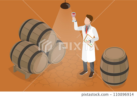 3D Isometric Flat Vector Illustration of Winery 3D Isometric Flat Vector Illustration of Winery 110896914