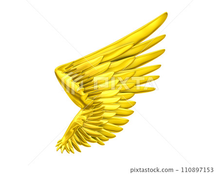 Wings with mask Feathers Wings Bird Gold 110897153