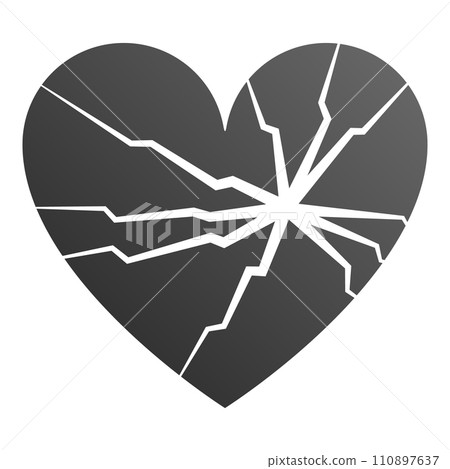 Cracked black heart illustration Cracked black heart illustration 110897637
