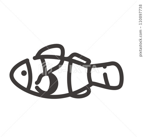 Clownfish saltwater fish illustration icon 110897738