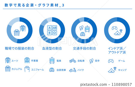 Companies and graph material set by numbers_3, vector 110898057