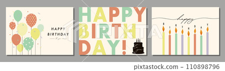 Birthday material set banner frame background bester illustration cake balloon stylish Birthday material set banner frame background bester illustration cake balloon stylish 110898796