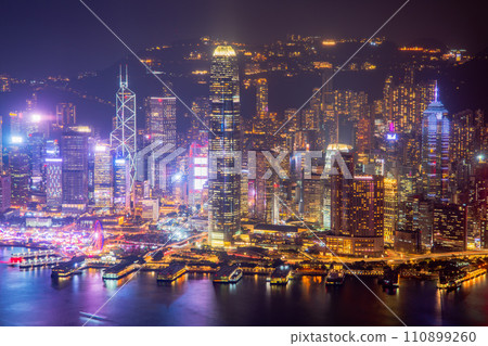 Hong Kong night view from SKY100 110899260