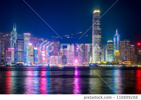 View of Hong Kong Island from the Promenade in Tsim Sha Tsui, Hong Kong View of Hong Kong Island from the Promenade in Tsim Sha Tsui, Hong Kong 110899288