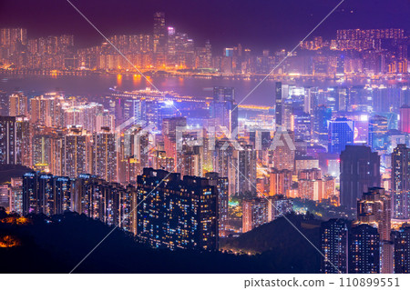Night view from Kowloon Peak, Hong Kong 110899551