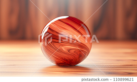 Shiny wood grain sphere "AI generated image" 110899621