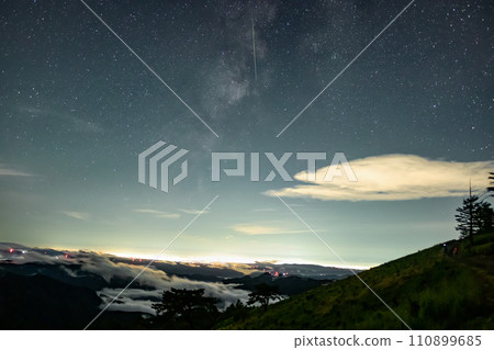 night view and meteor night view and meteor 110899685
