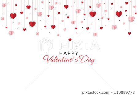 Happy valentine day. with creative love composition of the hearts. Vector illustration 110899778