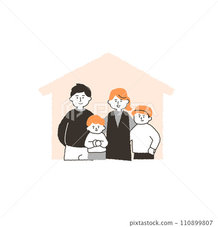 Home background and family cuddling 110899807