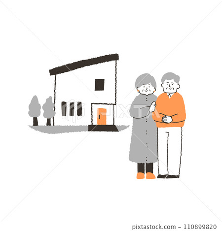 一棟房子和老年夫婦 110899820