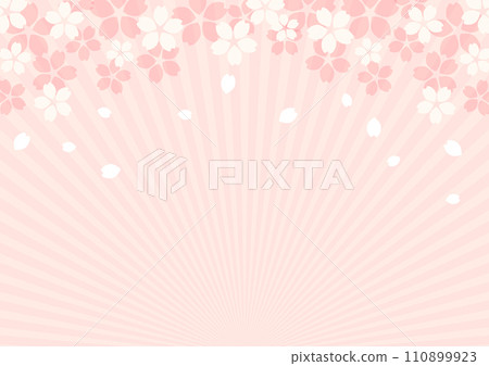Flower, cherry blossom, concentrated line, spring, pink, background, illustration 110899923