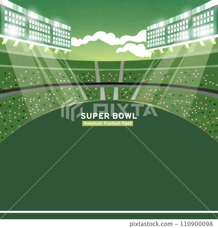 Super Bowl American Stadium Field Football Game banner, Template Design, Cover Concept 110900098