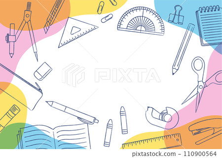 Hand drawn stationery banner background_vector illustration Hand drawn stationery banner background_vector illustration 110900564
