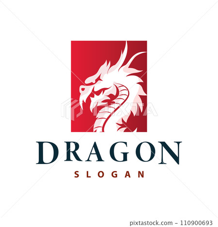 Dragon logo simple design animal legend dragon silhouette illustration template Dragon logo simple design animal legend dragon silhouette illustration template 110900693
